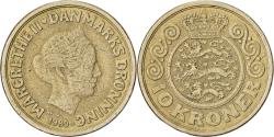World Coins - Denmark, Margrethe II, 10 Kroner, 1989, Copenhagen, Aluminum-Bronze,
