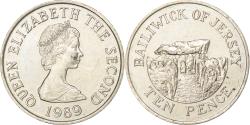 World Coins - Jersey, Elizabeth II, 10 Pence, 1989, Copper-nickel, , KM:57.1