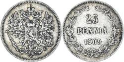 World Coins - Coin, Finland, Nicholas II, 25 Penniä, 1909, Helsinki, , Silver
