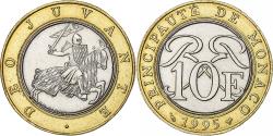 World Coins - Monaco, Rainier III, 10 Francs, 1995, Paris, Bi-Metallic,