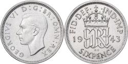 World Coins - Great Britain, George VI, 6 Pence, 1943, Copper-nickel, , KM:862