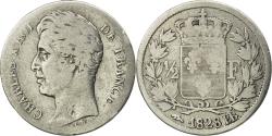 World Coins - Coin, France, Charles X, 1/2 Franc, 1828, Strasbourg, , Silver