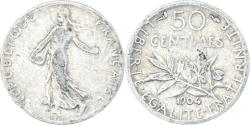 World Coins - Coin, France, Semeuse, 50 Centimes, 1904, Paris, , Silver, KM:854