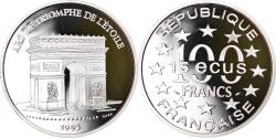 World Coins - Coin, France, Arc de Triomphe, 100 Francs-15 Ecus, 1993, BE, , Silver