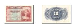 World Coins - Banknote, Spain, 10 Pesetas, 1935, Undated, KM:86a, AU(50-53)