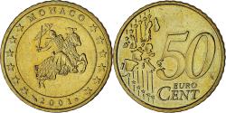 World Coins - Monaco, Rainier III, 50 Euro Cent, 2001, Paris, , Brass, Gadoury:MC177