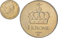 World Coins - Coin, Norway, Olav V, Krone, 1974, , Copper-nickel, KM:419