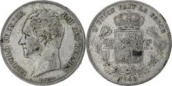 World Coins - Belgium, Leopold I, 2 1/2 Francs, 1848, Brussels, Silver,