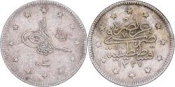 World Coins - Turkey, Muhammad V, 2 Kurush, 1909/AH1327, Salonika, Silver, , KM:808