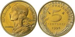 World Coins - France, 5 Centimes, Marianne, 1995, Paris, Proof / BE, Aluminum-Bronze