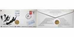 World Coins - France, Medal + stamp, XVIème JO d'Albertville, Squaw Valley, 1991
