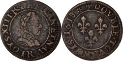 World Coins - Coin, France, Louis XIII, Double tournois, buste enfantin, Double Tournois