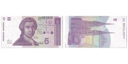 World Coins - Banknote, Croatia, 5 Dinara, 1991, 1991-10-08, KM:17a, UNC(65-70)