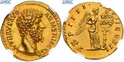 Ancient Coins - Lucius Verus, Aureus, 163-164, Rome, Gold, NGC, MS 5/5-3/5, RIC:522