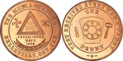 World Coins - Canada, Token, Masonic, Belleville, The Moira, Chapter Penny, , Copper