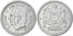 World Coins - Coin, Monaco, Louis II, 2 Francs, 1943, , Aluminum, KM:121, Gadoury:MC