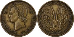 World Coins - French West Africa, 25 Francs, 1956, Paris, Aluminum-Bronze,