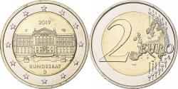 World Coins - Germany, 2 Euro, Budensrat, 2019, Stuttgart, Bi-Metallic,