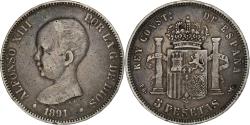 World Coins - Spain, Alfonso XIII, 5 Pesetas, 1891, Silver, , KM:689