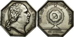 World Coins - France, Token, Louis XVIII, Compagnie des Notaires de Paris, Michaut,