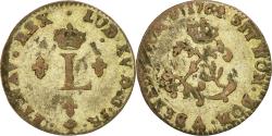World Coins - Coin, France, Louis XV, Double sol (2 sous) en billon, 2 Sols,1764,Paris,KM500.1