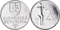 World Coins - Coin, Slovakia, 2 Koruna, 2002, , Nickel plated steel, KM:13