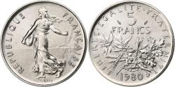 World Coins - France, 5 Francs, Semeuse, 1980, MDP, série FDC, Copper-nickel,
