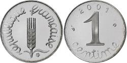 World Coins - France, Centime, Épi, 2001, Paris, Proof, Stainless Steel,