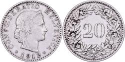 World Coins - Switzerland, 20 Rappen, 1912, Bern, Nickel, , KM:29