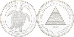 World Coins - Nicaragua, 10 Cordobas, Tortuga Paslama, 1 Oz, F15, 2017, Karlsfeld, Silver