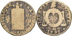 World Coins - France, 2 sols aux balances daté, 1793 / AN II, Metz, Contemporary forgery