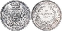 World Coins - France, Token, Ville du Havre, Anciens courtiers, 1867, Silver,