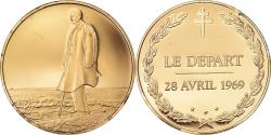 World Coins - France, Medal, Charles de Gaulle, Le Départ, Politics, Society, War,