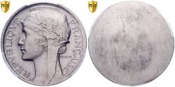 World Coins - France, 2 Francs, Morlon, n.d., Observe uniface prototype, Nickel, MS(65-70)