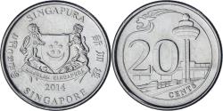 World Coins - Singapore, 20 Cents, 2014