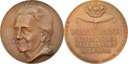 World Coins - Netherlands, Medal, Wilhelmina, Golden Jubilee, Politics, Society, War, 1948
