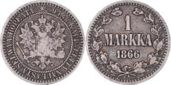 World Coins - Coin, Finland, Alexander II, Markka, 1866, Helsinki, , Silver, KM:3.1