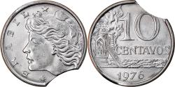 World Coins - Coin, Brazil, 10 Centavos, 1976, error clipped planchet, , Stainless
