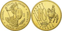 World Coins - Great Britain, Medal, 10 C, Essai-Trial, 2002, Copper-Nickel Gilt,