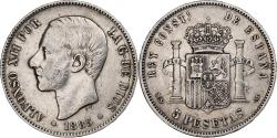 World Coins - Coin, Spain, Alfonso XII, 5 Pesetas, 1885 (87), Madrid, , Silver