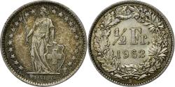 World Coins - Switzerland, 1/2 Franc, 1962, Bern, Silver, , KM:23