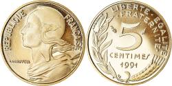 World Coins - Coin, France, Marianne, 5 Centimes, 1991, Paris, BE, , Aluminum-Bronze