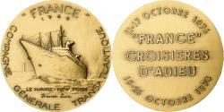 World Coins - France, Medal, Compagnie Transatlantique, Croisières d'Adieu du France, 1974