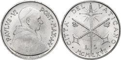 World Coins - Vatican, Paul VI, 5 Lire, 1967 - Anno V, Rome, Aluminum, , KM:94