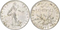 World Coins - France, Semeuse, 50 Centimes, 1907, Paris, , Silver, KM:854