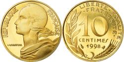 World Coins - Coin, France, Marianne, 10 Centimes, 1998, Paris, Proof,