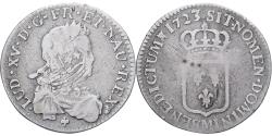 World Coins - France, Louis XV, 1/6 Écu de France, 1723, Toulouse, Rare, Silver,