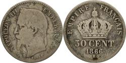 World Coins - Coin, France, Napoleon III, 50 Centimes, 1866, Bordeaux, , Silver