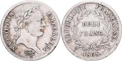 World Coins - France, Napoleon I, 1/2 Franc, 1808, Lille, Silver, , Gadoury:398