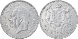 World Coins - Coin, Monaco, Louis II, 5 Francs, 1945, , Aluminum, KM:122